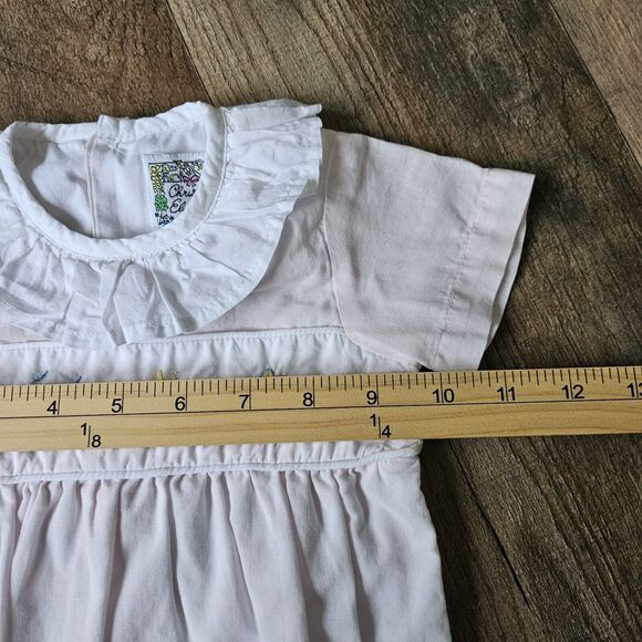 Christian Elizabeth Nature Emboroided Baby 9 month Romper With Ruffle Collar. - Picture 6 of 7